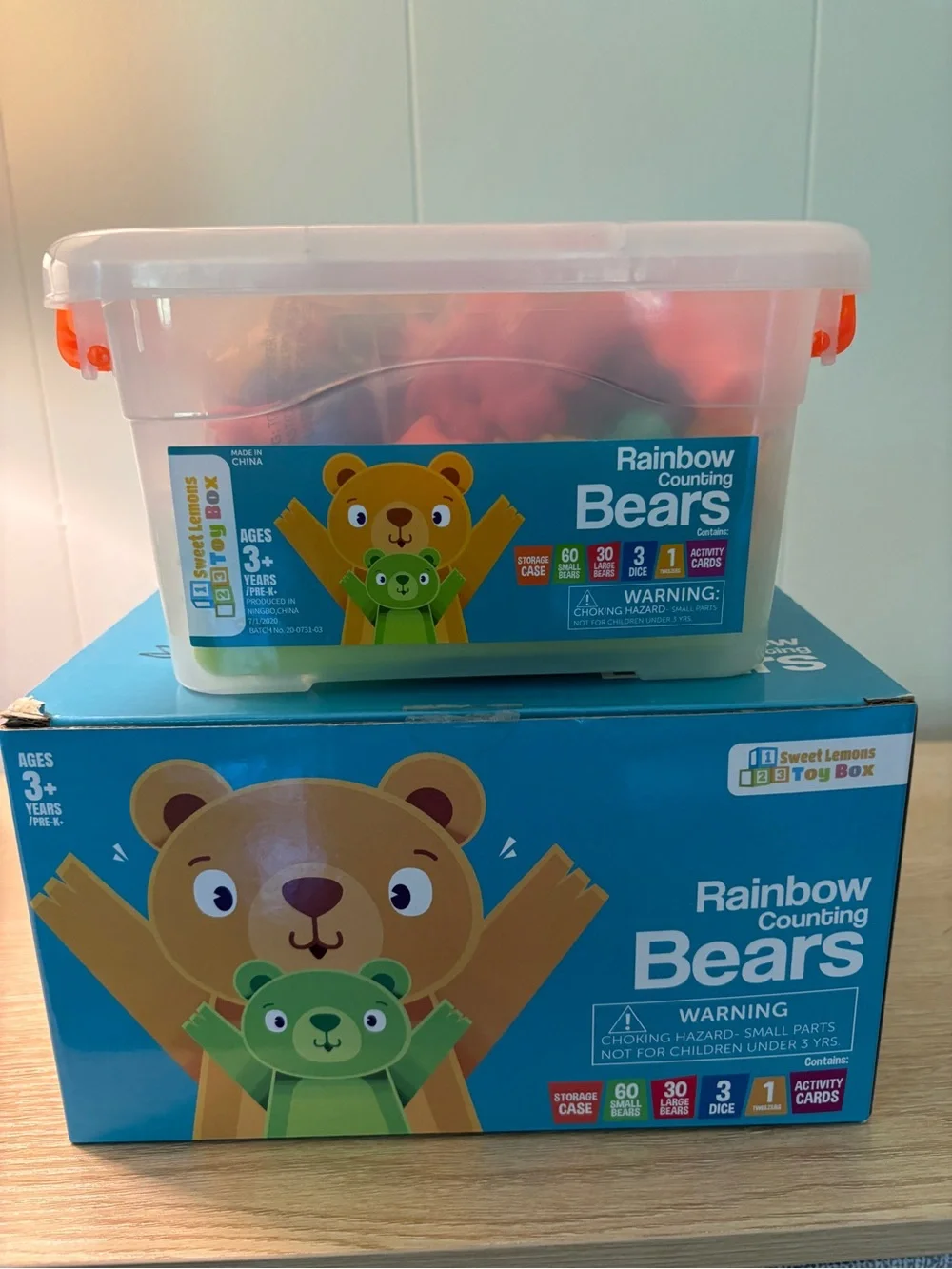 Counting Sorting Bears Game Toy with Large and Small Bears and Activity Cards 3+